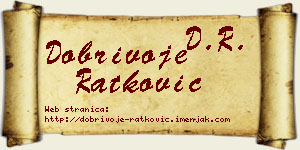 Dobrivoje Ratković vizit kartica